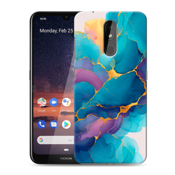 Силиконовый чехол на Nokia 3.2 с принтом Мрамор блестки Силиконовый чехол на Nokia 3.2 с принтом Мрамор блестки