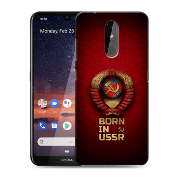 Силиконовый чехол на Nokia 3.2 с принтом Флаг Герб СССР Силиконовый чехол на Nokia 3.2 с принтом Флаг Герб СССР