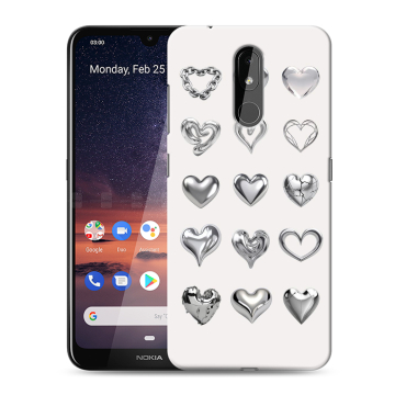 Силиконовый чехол на Nokia 3.2 с принтом Y2K сердечки Силиконовый чехол на Nokia 3.2 с принтом Y2K сердечки