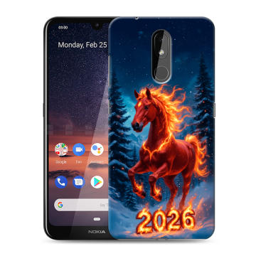Силиконовый чехол на Nokia 3.2 с принтом Новый год коня Силиконовый чехол на Nokia 3.2 с принтом Новый год коня