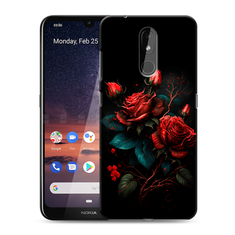 Силиконовый чехол на Nokia 3.2 с принтом Розы красные Силиконовый чехол на Nokia 3.2 с принтом Розы красные