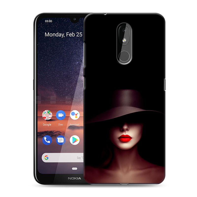 Силиконовый чехол на Nokia 3.2 с принтом Девушка в шляпе Силиконовый чехол на Nokia 3.2 с принтом Девушка в шляпе