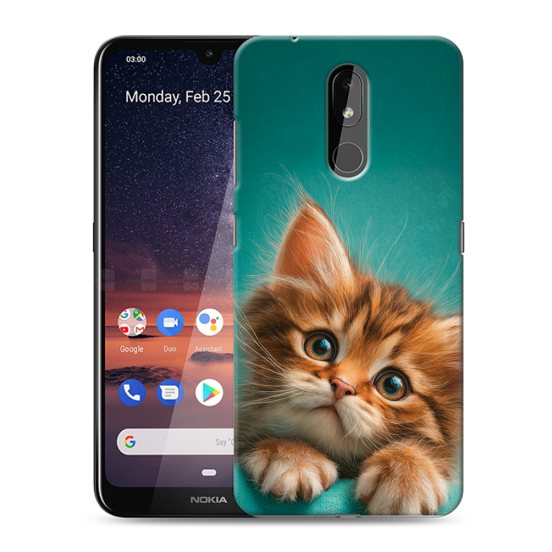 Силиконовый чехол на Nokia 3.2 с принтом котенок Силиконовый чехол на Nokia 3.2 с принтом котенок