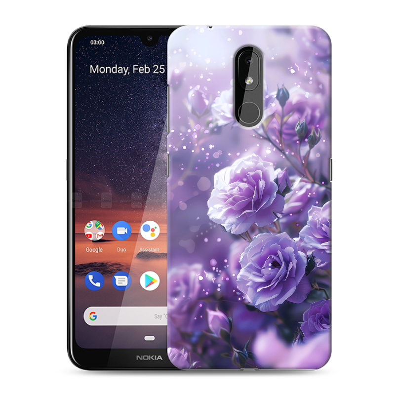 Силиконовый чехол на Nokia 3.2 с принтом Розы цветы Силиконовый чехол на Nokia 3.2 с принтом Розы цветы