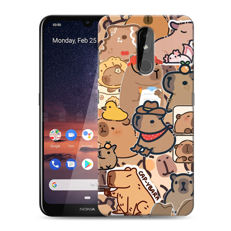 Силиконовый чехол на Nokia 3.2 с принтом капибара Силиконовый чехол на Nokia 3.2 с принтом капибара