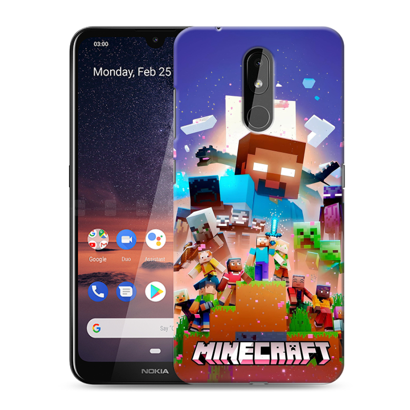 Силиконовый чехол на Nokia 3.2 с принтом Майнкрафт Minecraft Силиконовый чехол на Nokia 3.2 с принтом Майнкрафт Minecraft