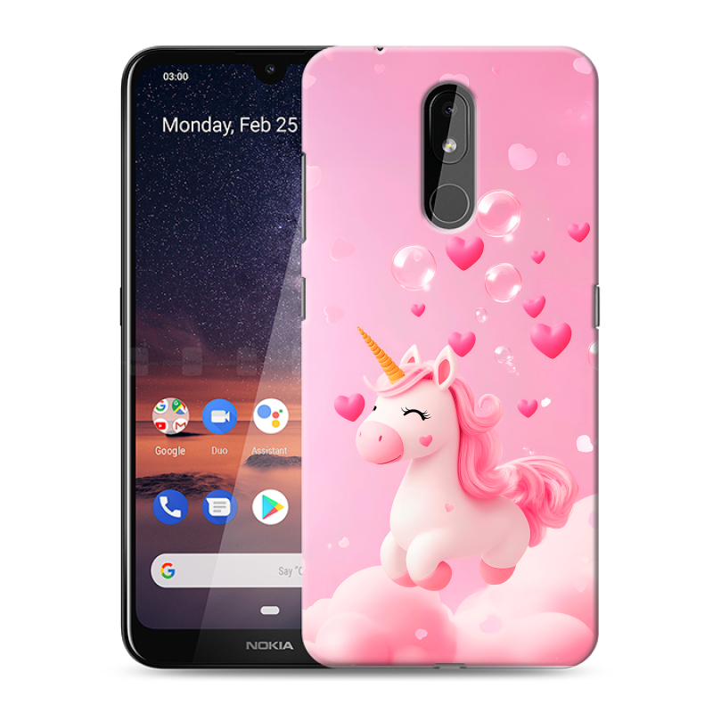 Силиконовый чехол на Nokia 3.2 с принтом Единорог Силиконовый чехол на Nokia 3.2 с принтом Единорог