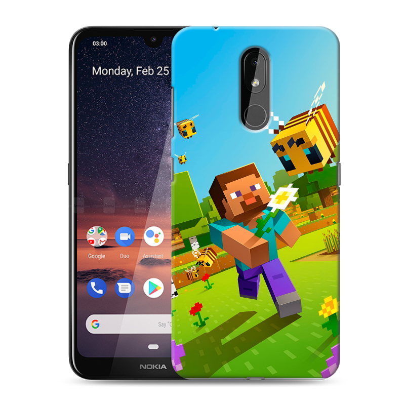 Силиконовый чехол на Nokia 3.2 с принтом Майнкрафт Minecraft Силиконовый чехол на Nokia 3.2 с принтом Майнкрафт Minecraft