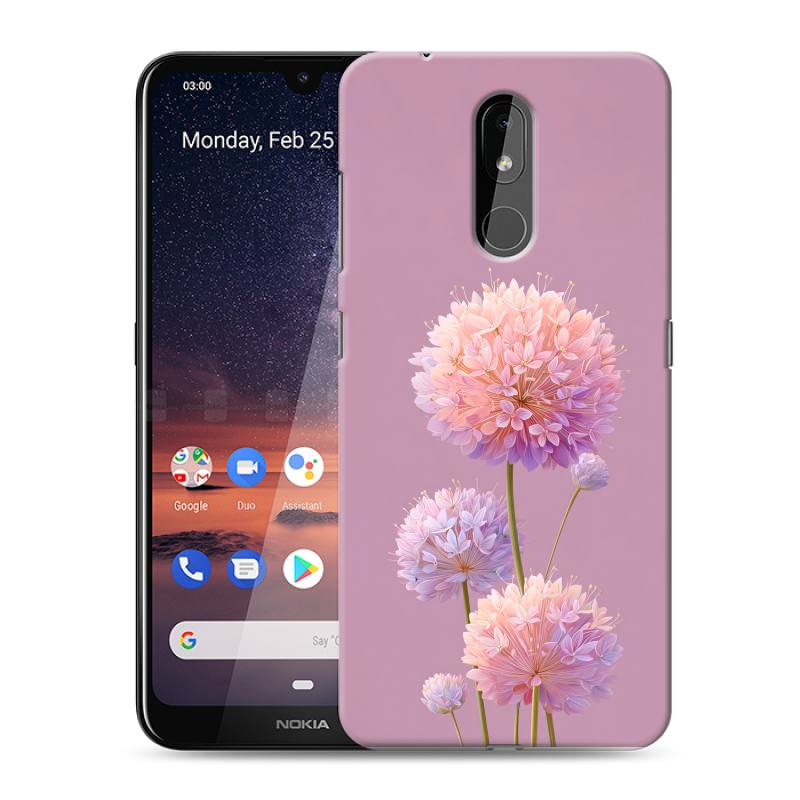 Силиконовый чехол на Nokia 3.2 с принтом Цветы Силиконовый чехол на Nokia 3.2 с принтом Цветы