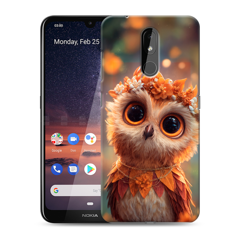 Силиконовый чехол на Nokia 3.2 с принтом Милая сова Силиконовый чехол на Nokia 3.2 с принтом Милая сова