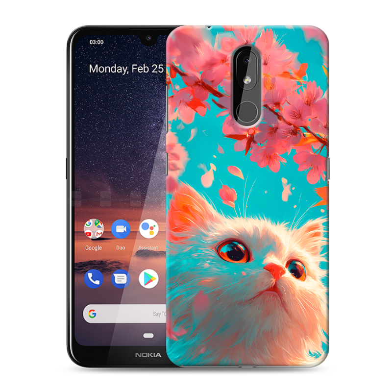 Силиконовый чехол на Nokia 3.2 с принтом Красивый кот Силиконовый чехол на Nokia 3.2 с принтом Красивый кот