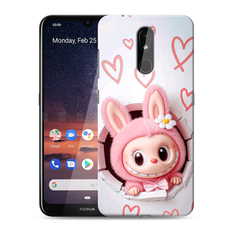 Силиконовый чехол на Nokia 3.2 с принтом Labubu Лабубу Силиконовый чехол на Nokia 3.2 с принтом Labubu Лабубу