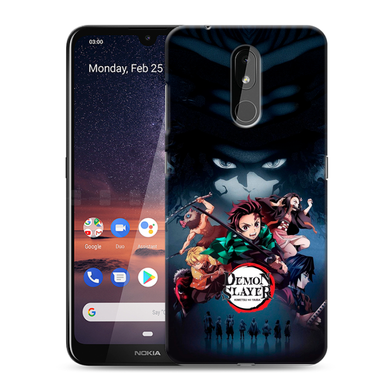 Силиконовый чехол на Nokia 3.2 с принтом Demon Slayer Клинок рассекающий демонов Силиконовый чехол на Nokia 3.2 с принтом Demon Slayer Клинок рассекающий демонов
