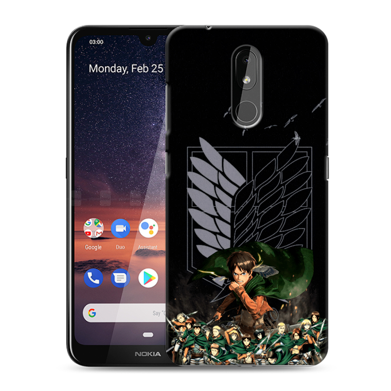 Силиконовый чехол на Nokia 3.2 с принтом Атака титанов Силиконовый чехол на Nokia 3.2 с принтом Атака титанов