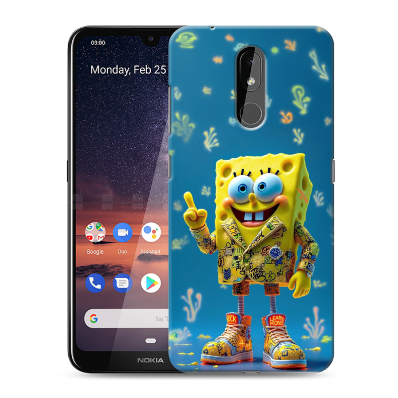 Силиконовый чехол на Nokia 3.2 с принтом Спанч боб Спанчбоб Силиконовый чехол на Nokia 3.2 с принтом Спанч боб Спанчбоб
