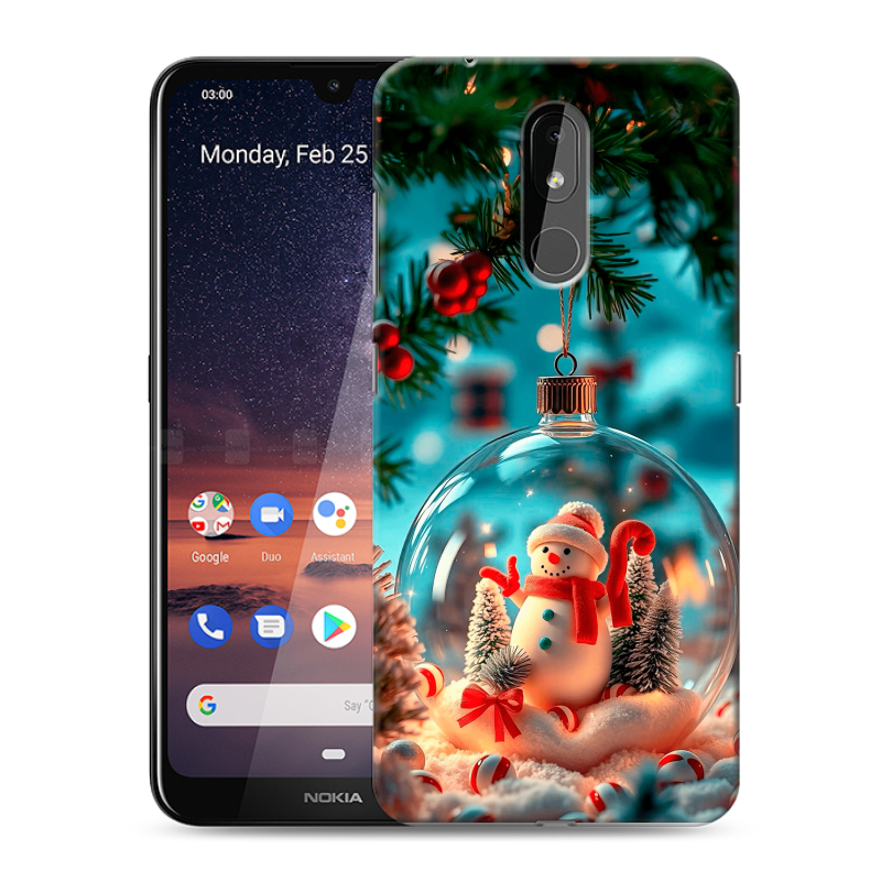 Силиконовый чехол на Nokia 3.2 с принтом Новый год Силиконовый чехол на Nokia 3.2 с принтом Новый год