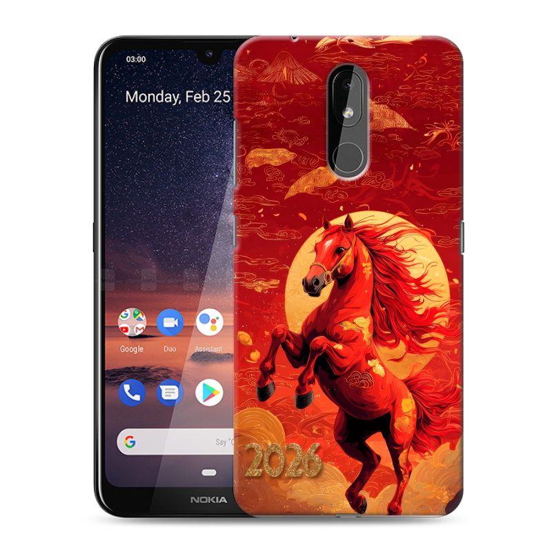 Силиконовый чехол на Nokia 3.2 с принтом Новый год Силиконовый чехол на Nokia 3.2 с принтом Новый год