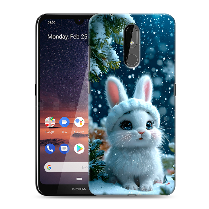Силиконовый чехол на Nokia 3.2 с принтом Новый год Силиконовый чехол на Nokia 3.2 с принтом Новый год