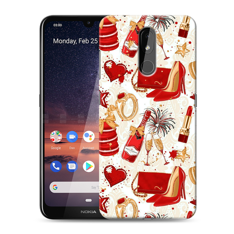 Силиконовый чехол на Nokia 3.2 с принтом Новый год Силиконовый чехол на Nokia 3.2 с принтом Новый год