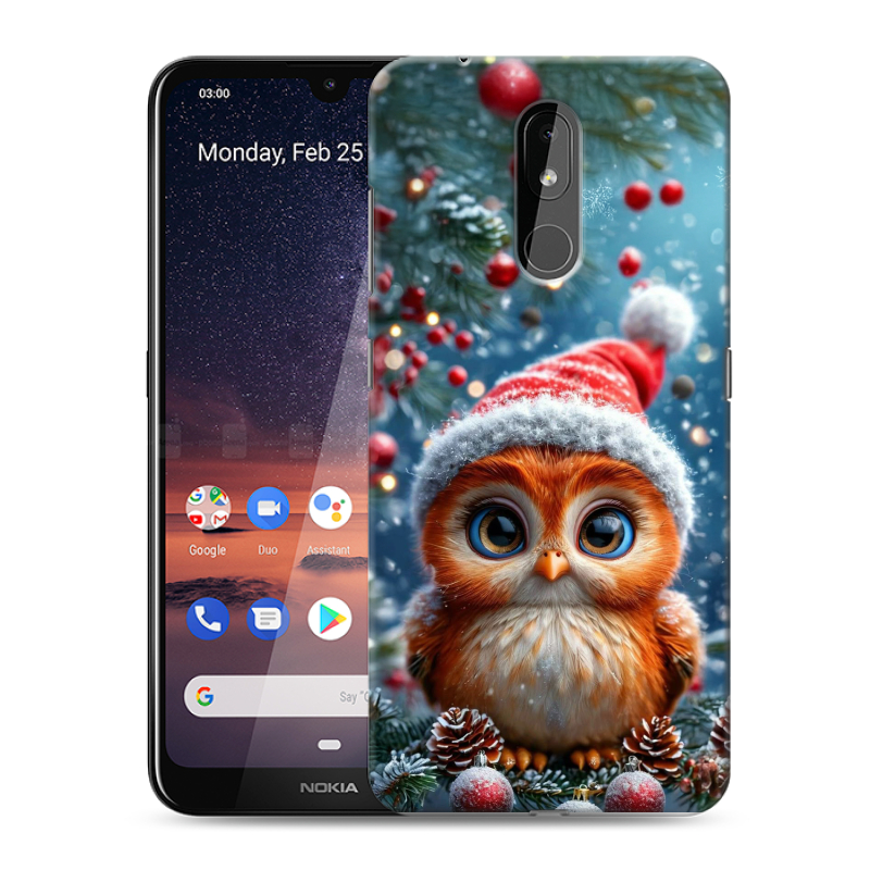 Силиконовый чехол на Nokia 3.2 с принтом Новый год Силиконовый чехол на Nokia 3.2 с принтом Новый год