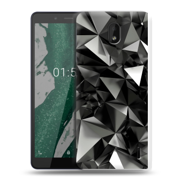 Силиконовый чехол на Nokia 1 Plus с принтом Черные кристаллы