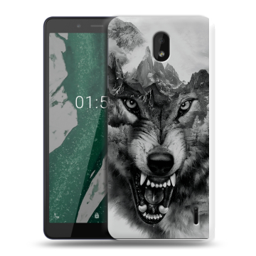 Силиконовый чехол на Nokia 1 Plus с принтом Волк