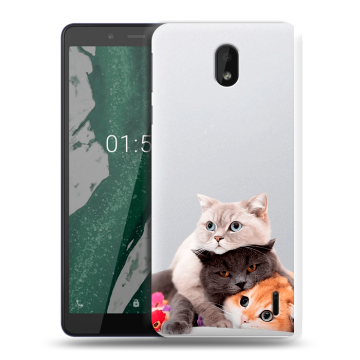 Силиконовый чехол на Nokia 1 Plus с принтом Кошки
