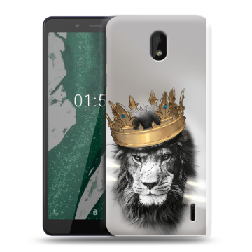 Силиконовый чехол на Nokia 1 Plus с принтом Лев с короной