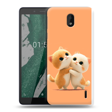 Силиконовый чехол на Nokia 1 Plus с принтом Милые котики