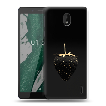 Силиконовый чехол на Nokia 1 Plus с принтом Черная клубника