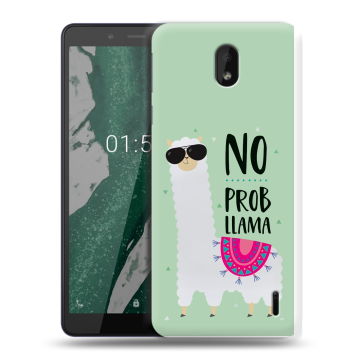 Силиконовый чехол на Nokia 1 Plus с принтом Лама