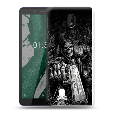 Силиконовый чехол на Nokia 1 Plus с принтом Скелет