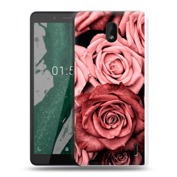 Силиконовый чехол на Nokia 1 Plus с принтом Цветы розы