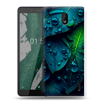 Силиконовый чехол на Nokia 1 Plus с принтом Листья