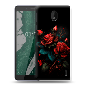 Силиконовый чехол на Nokia 1 Plus с принтом Розы красные