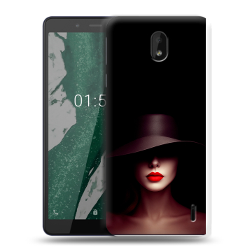 Силиконовый чехол на Nokia 1 Plus с принтом Девушка в шляпе