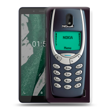 Силиконовый чехол на Nokia 1 Plus с принтом Старый телефон Силиконовый чехол на Nokia 1 Plus с принтом Старый телефон