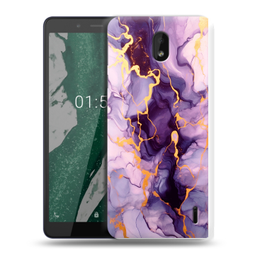 Силиконовый чехол на Nokia 1 Plus с принтом Мрамор
