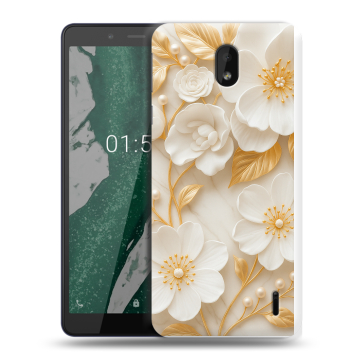 Силиконовый чехол на Nokia 1 Plus с принтом Цветы