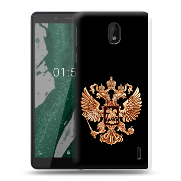 Силиконовый чехол на Nokia 1 Plus с принтом Герб России золотой Силиконовый чехол на Nokia 1 Plus с принтом Герб России золотой