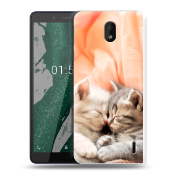 Силиконовый чехол на Nokia 1 Plus с принтом Котята
