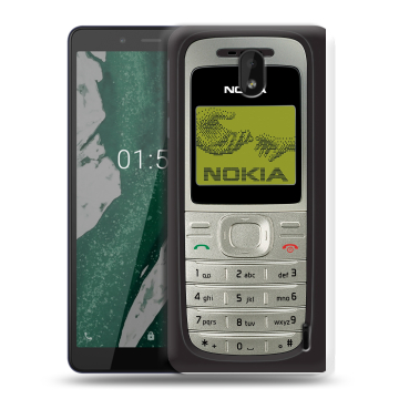 Силиконовый чехол на Nokia 1 Plus с принтом Ретро Нокия