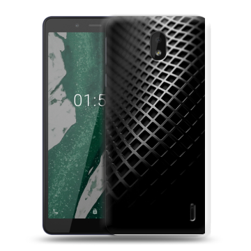 Силиконовый чехол на Nokia 1 Plus с принтом Текстура металла