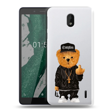 Силиконовый чехол на Nokia 1 Plus с принтом Плюшевый медведь