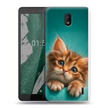 Силиконовый чехол на Nokia 1 Plus с принтом котенок