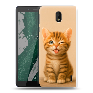 Силиконовый чехол на Nokia 1 Plus с принтом котенок