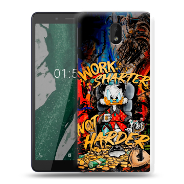 Силиконовый чехол на Nokia 1 Plus с принтом Дональд Дак Деньги