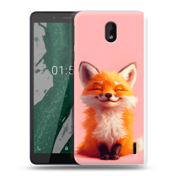 Силиконовый чехол на Nokia 1 Plus с принтом милая лиса