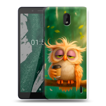 Силиконовый чехол на Nokia 1 Plus с принтом сова