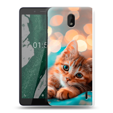 Силиконовый чехол на Nokia 1 Plus с принтом котик